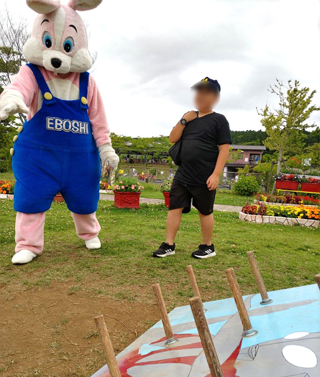 ピョンタ君と輪投げ